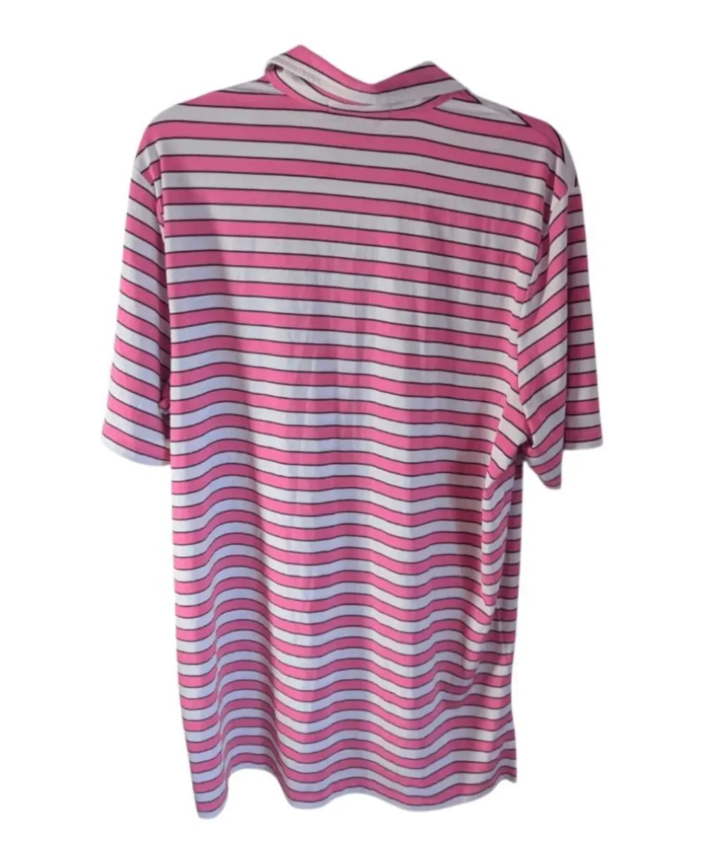 RALPH LAUREN Lisle Club Striped Short Sleeve Polo Shirt Size Large